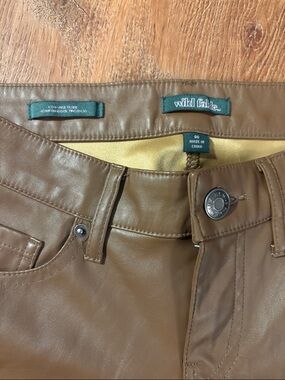 wild fable brown faux leather low rise flare 00